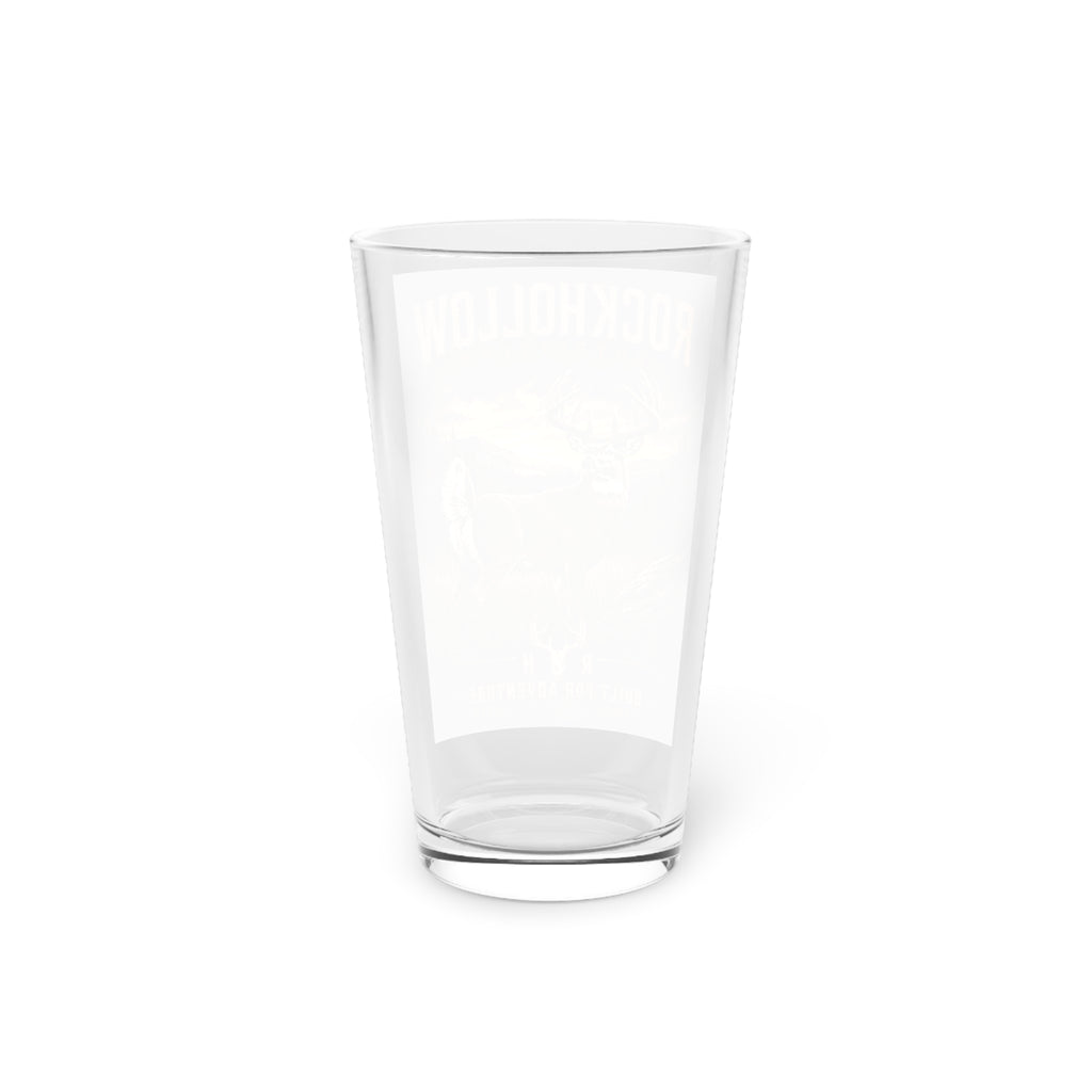 Rock Hollow Outfitters 16oz Pint Glass – Built for Adventure Deer Hunting Glass