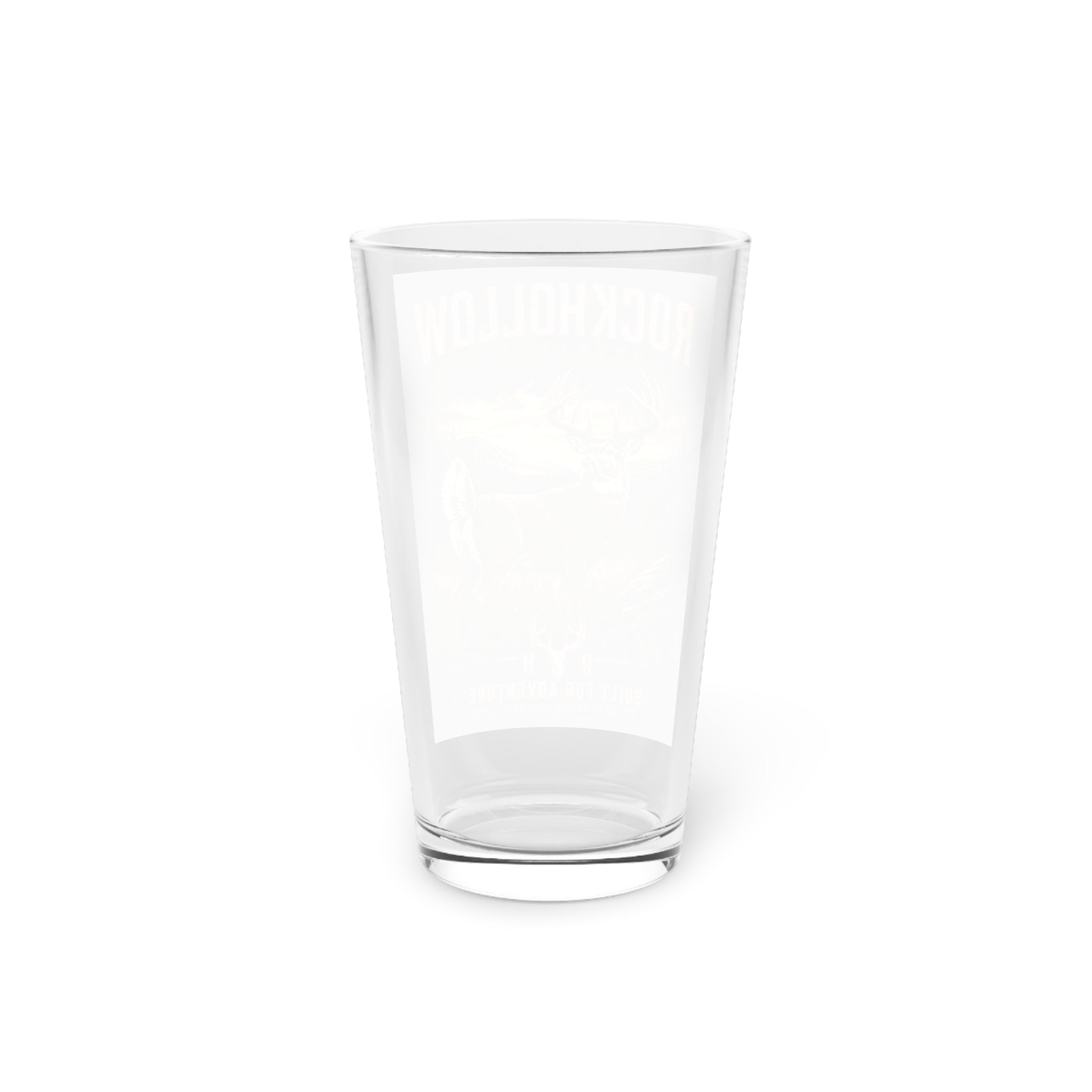 Rock Hollow Outfitters 16oz Pint Glass – Built for Adventure Deer Hunting Glass
