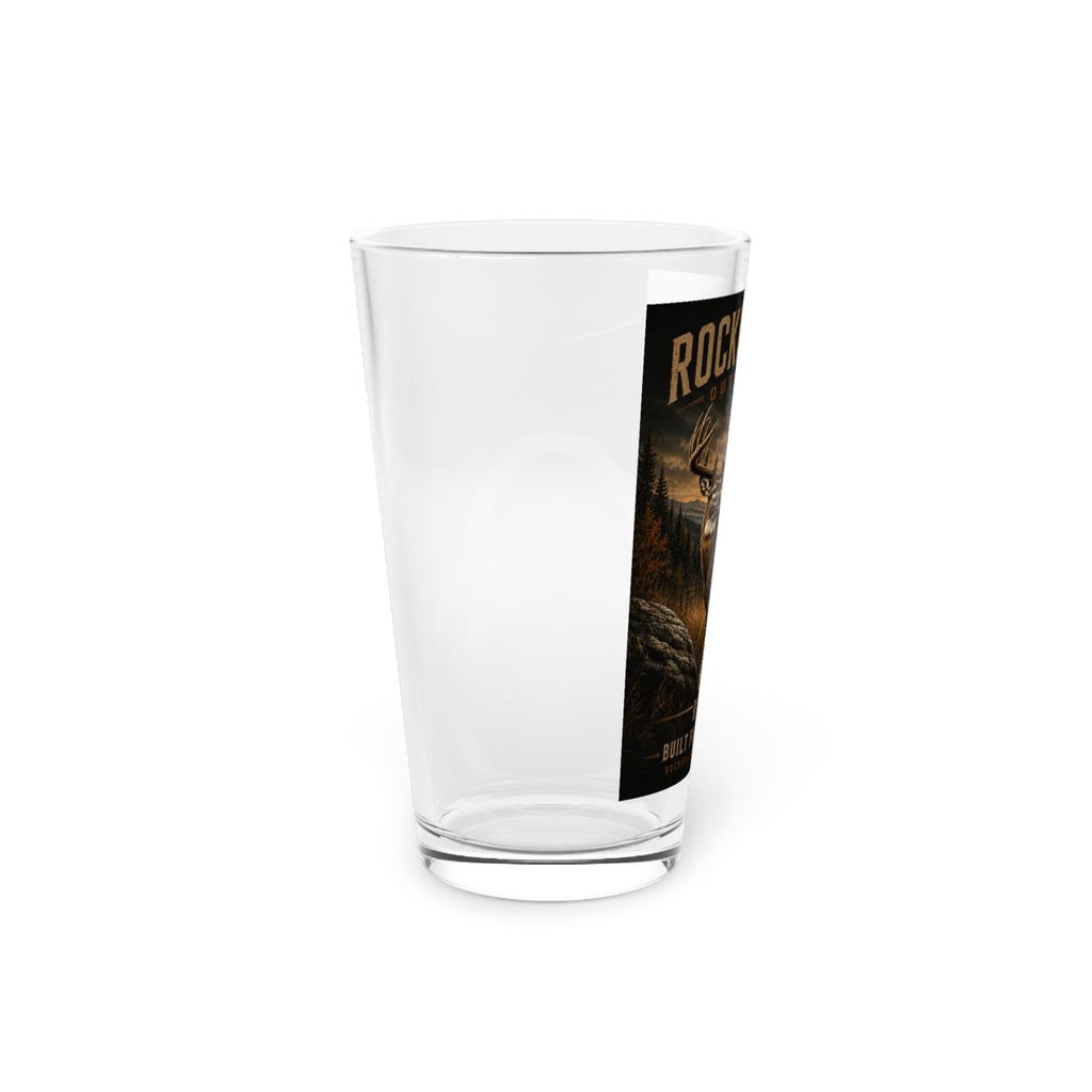 Rock Hollow Outfitters 16oz Pint Glass – Built for Adventure Deer Hunting Glass