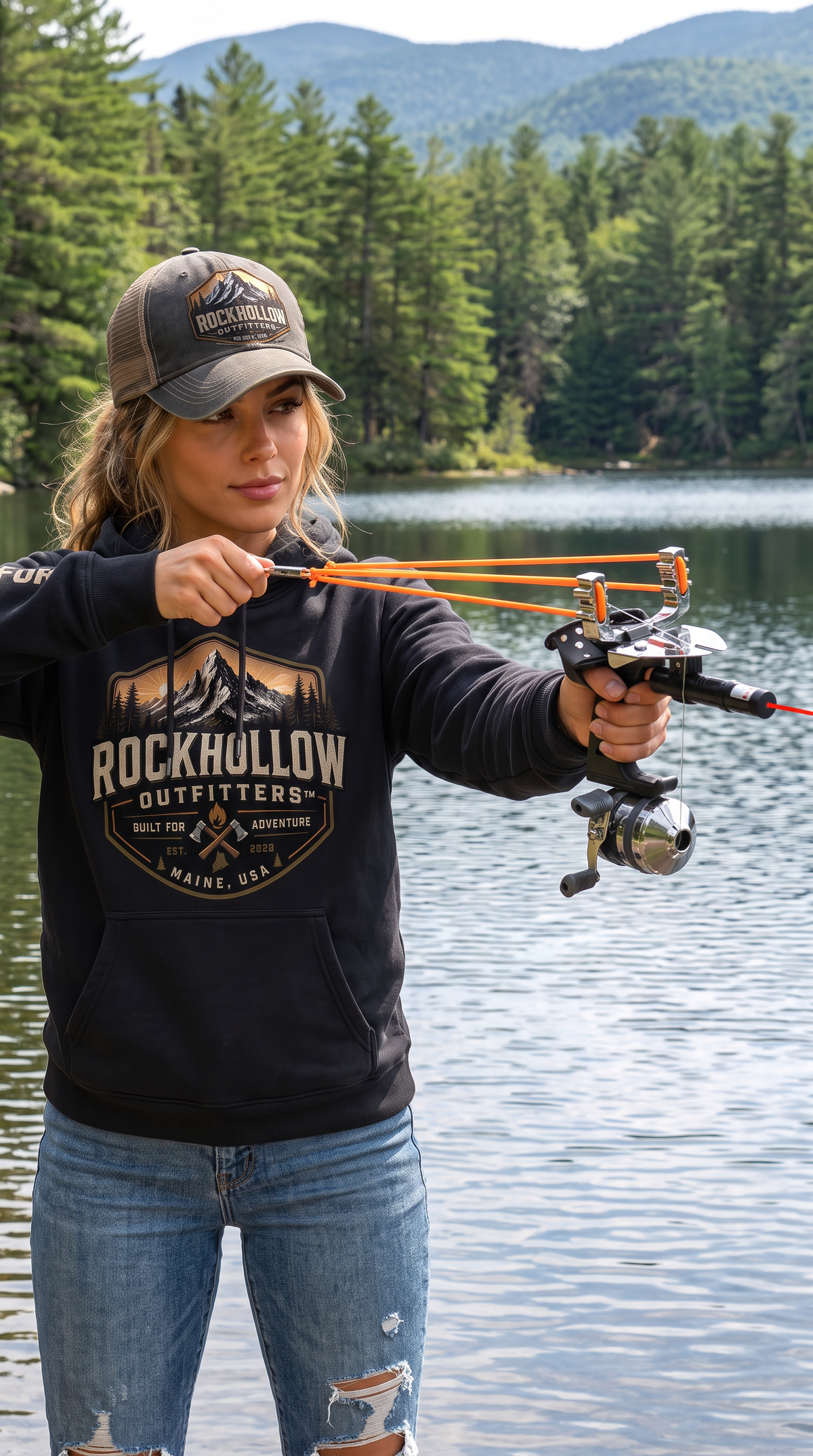 Slingshot Fishing Pole With Laser