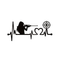 Female Shooting Rifle Lifeline Target Shooting Window Decal Sticker - 7446