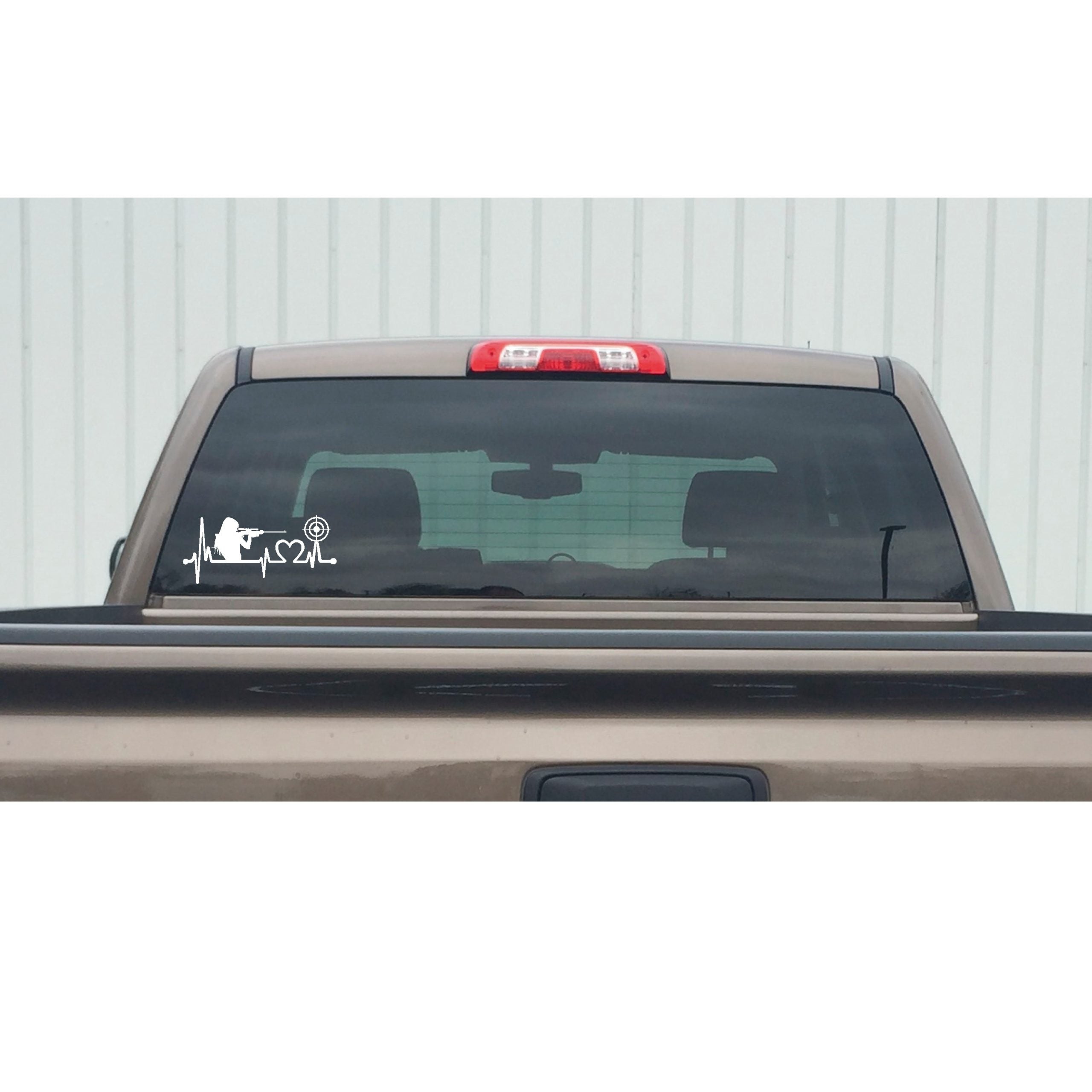 Female Shooting Rifle Lifeline Target Shooting Window Decal Sticker - 7446