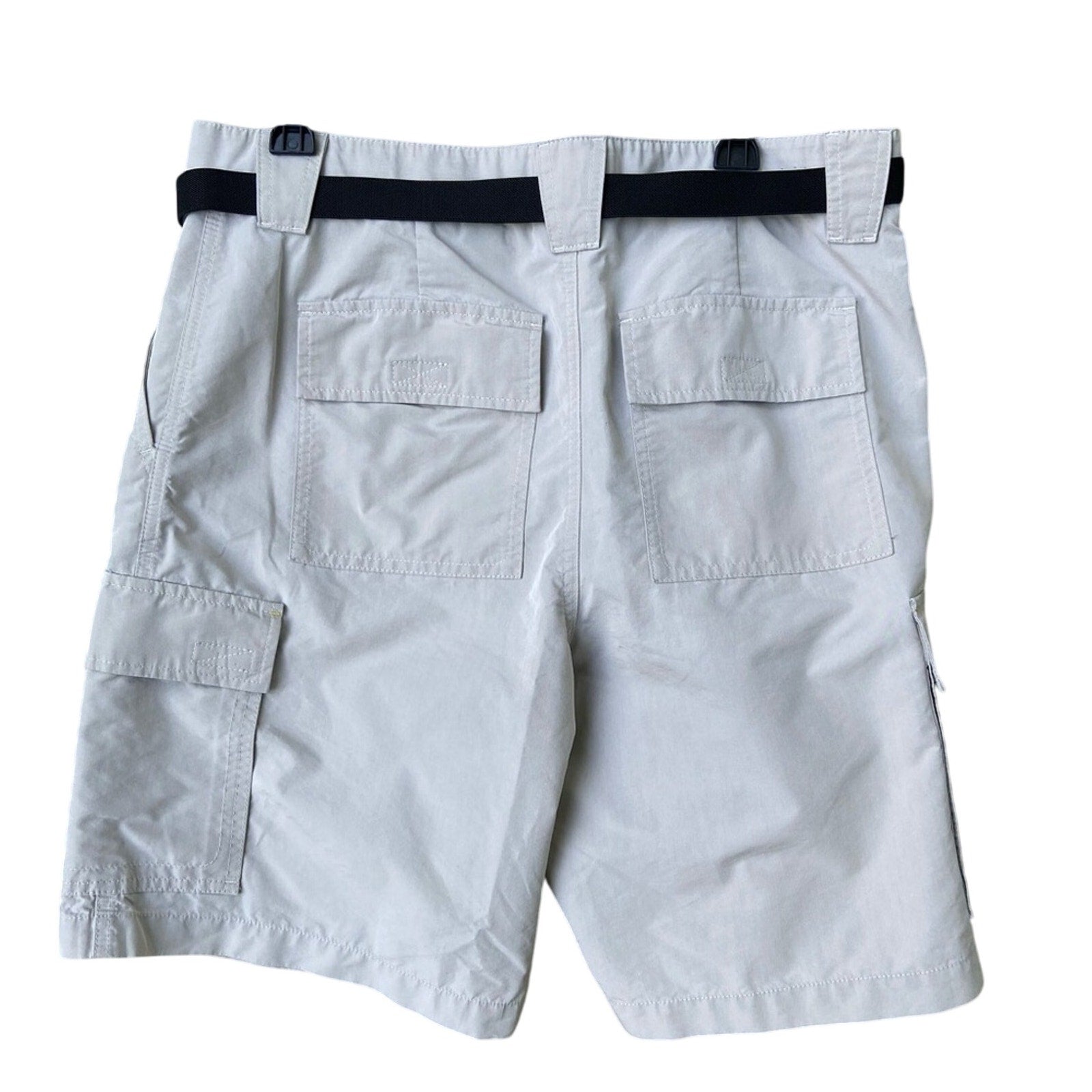 Eddie Bauer Mens Size 35 PolyCotton Outdoor Tan Khaki Hiking Shorts w Pockets