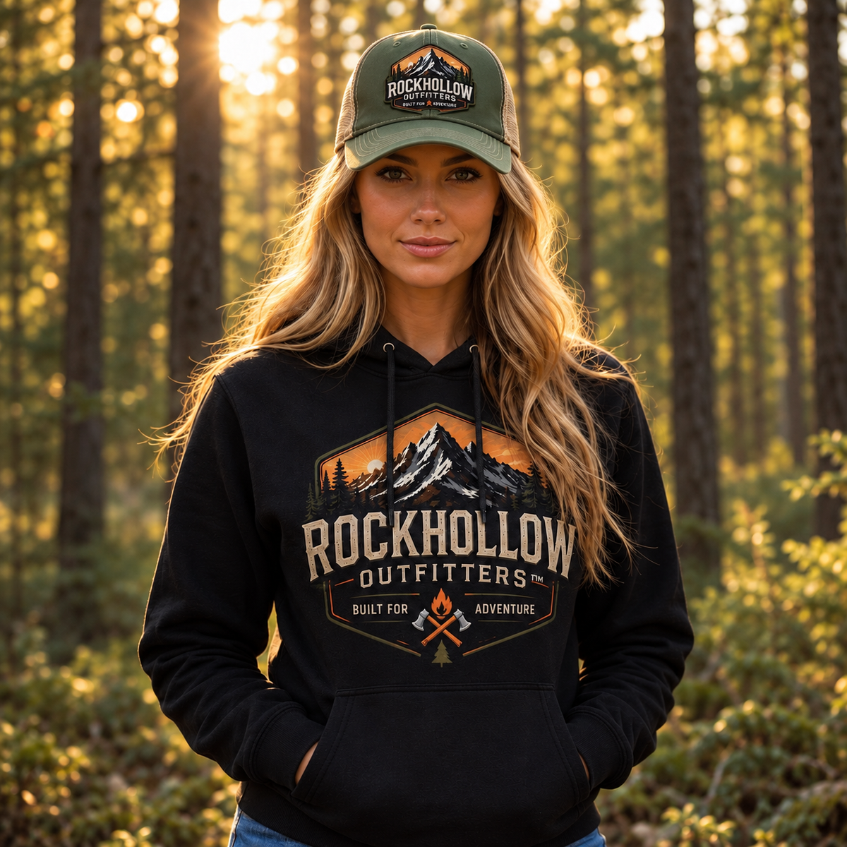 RockHollow Outfitters™ Signature Logo Trucker Hat