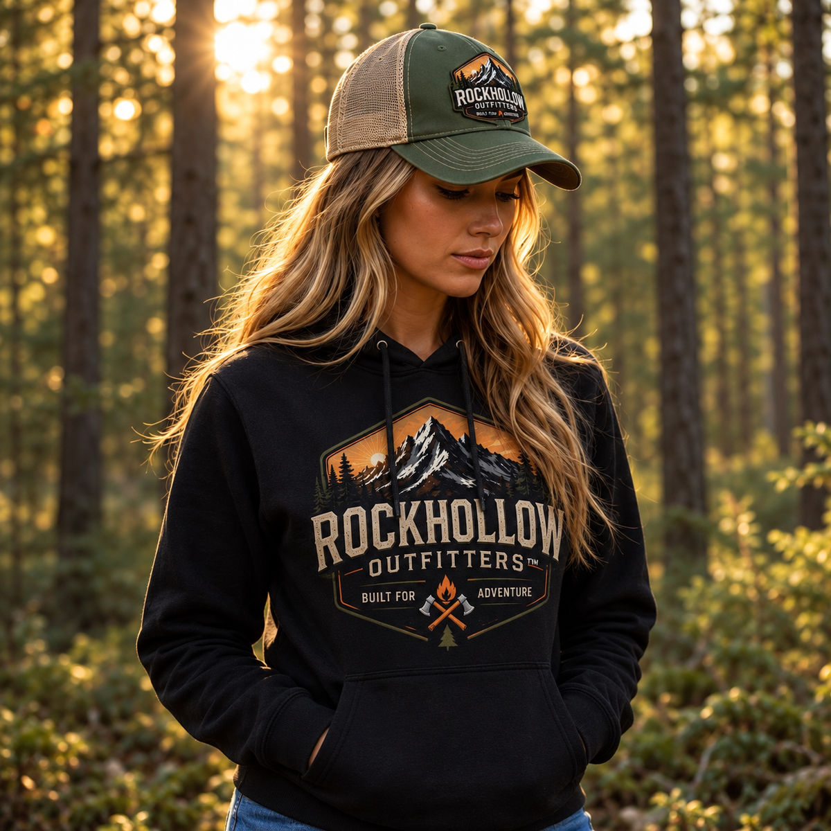 RockHollow Outfitters™ Signature Logo Trucker Hat