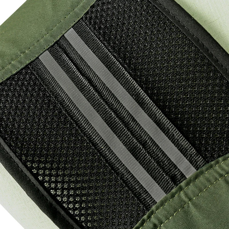 Fishing Vest Detachable Multiple Pockets Breathable Grid Mesh Comfortable Wear-Resisting with Reflective Stripe