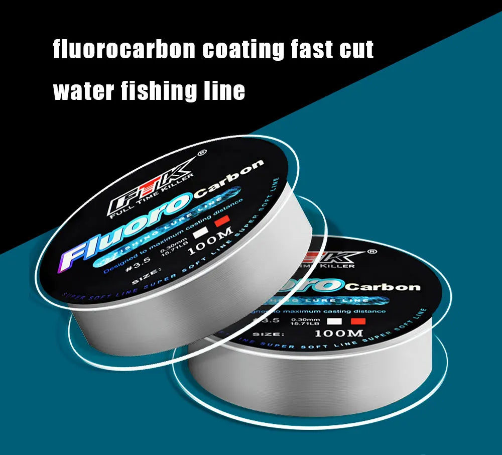 FTK 100m  4.13-34.32LB Fluorocarbon Fishing Lure Line Carbon Fiber Leader Fly Fishing Line Super Soft Line Pesca