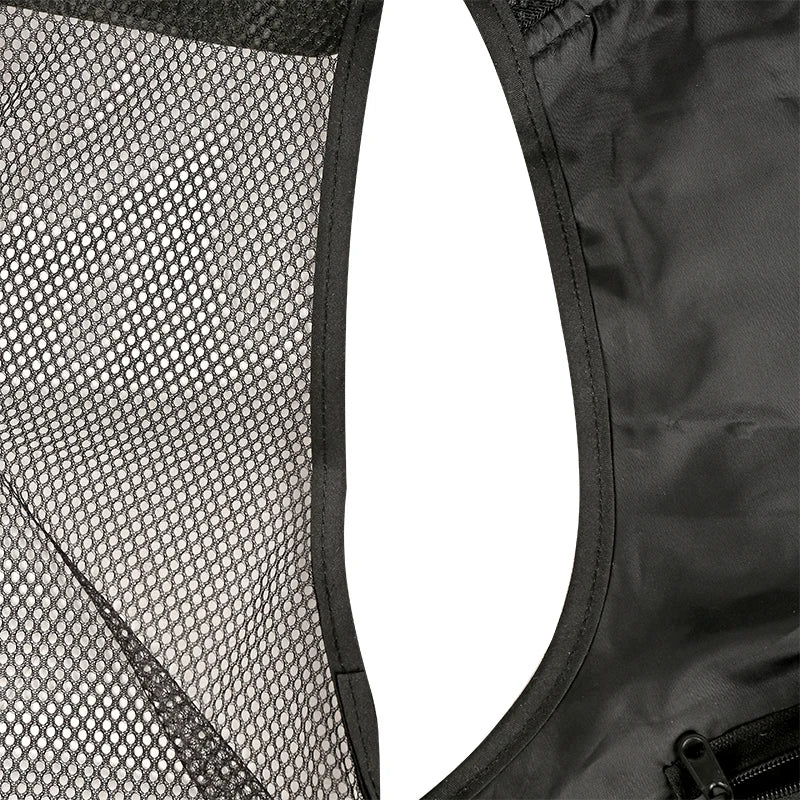 Fishing Vest Detachable Multiple Pockets Breathable Grid Mesh Comfortable Wear-Resisting with Reflective Stripe