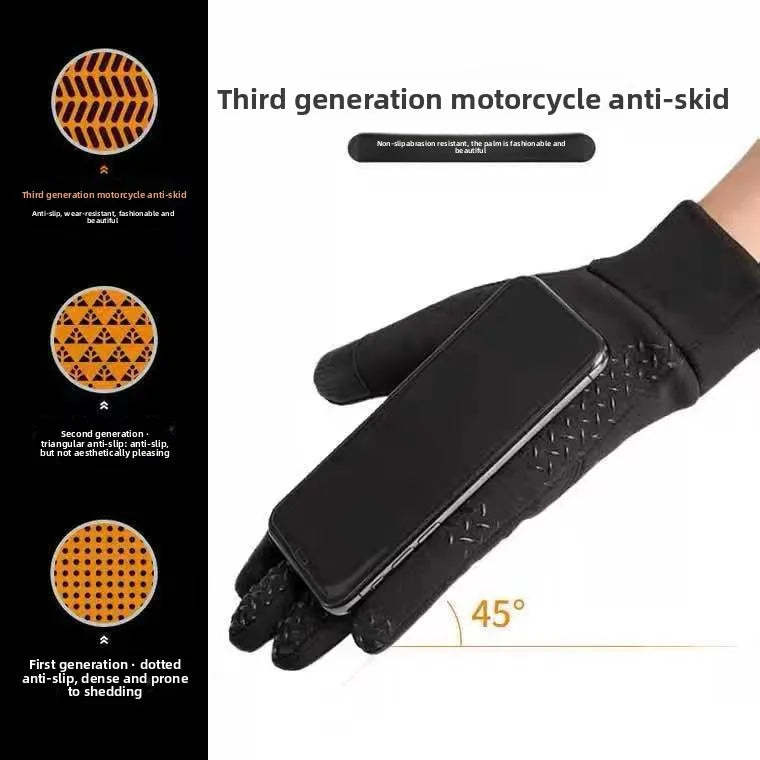 Outdoor Sports Gloves - Autumn Winter Warm Velvet Waterproof Non-Slip Touch Screen Lake River