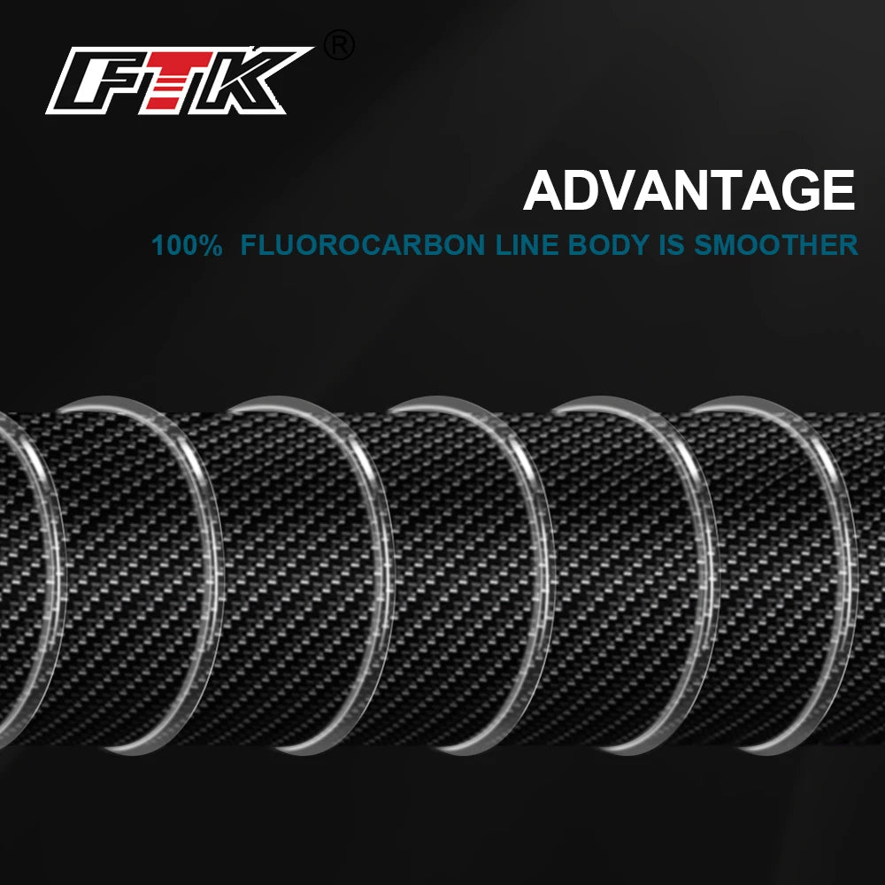 FTK 100m  4.13-34.32LB Fluorocarbon Fishing Lure Line Carbon Fiber Leader Fly Fishing Line Super Soft Line Pesca
