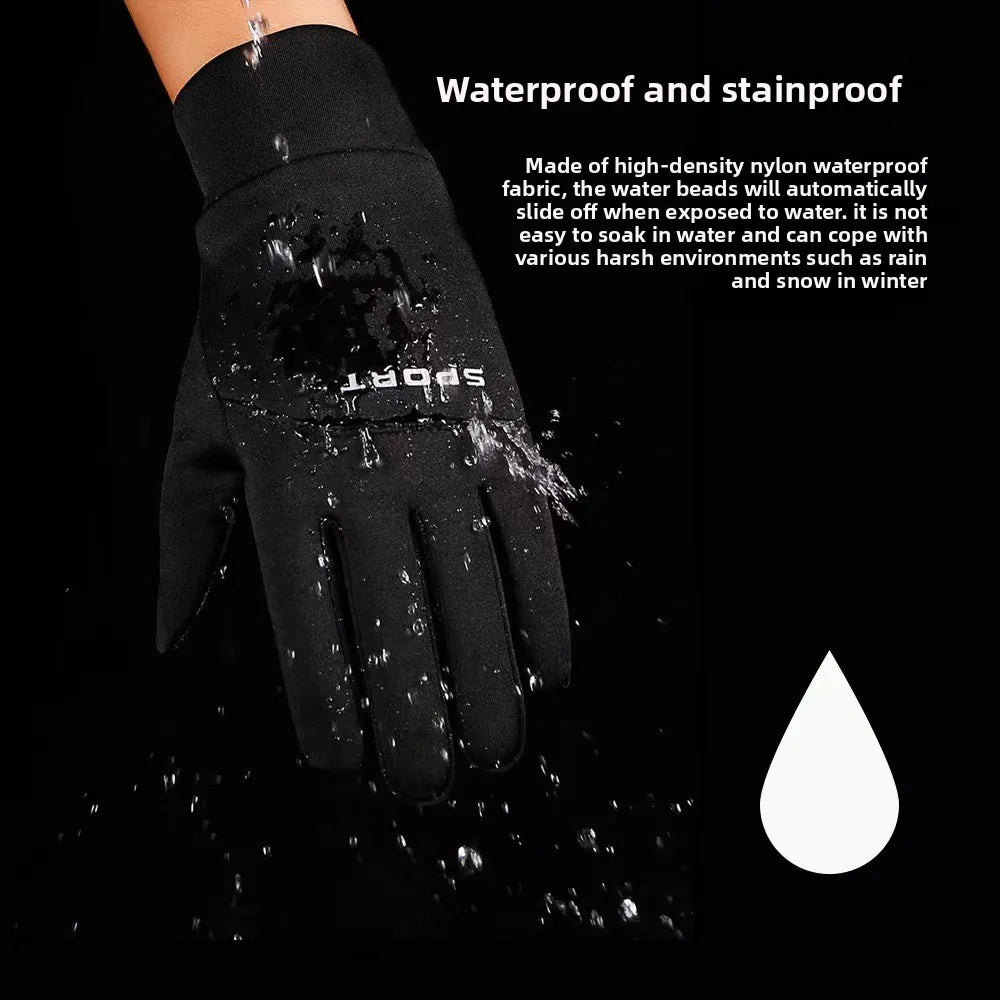 Outdoor Sports Gloves - Autumn Winter Warm Velvet Waterproof Non-Slip Touch Screen Lake River