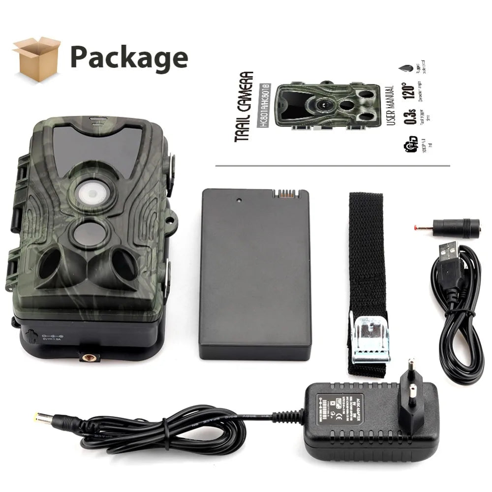 Hunting Trail Camera With 5000Mah Lithium Battery 20MP 1080P Trail Camera Photo Traps 0.3s Wild Camera HC801LIA  Hunter