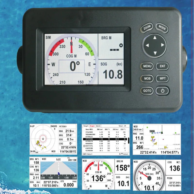 HP-528A 4.3-inch Color LCD Chart Plotter Built-in Class B+ AIS Transponder Combo High Sensitivity Marine GPS Navigator