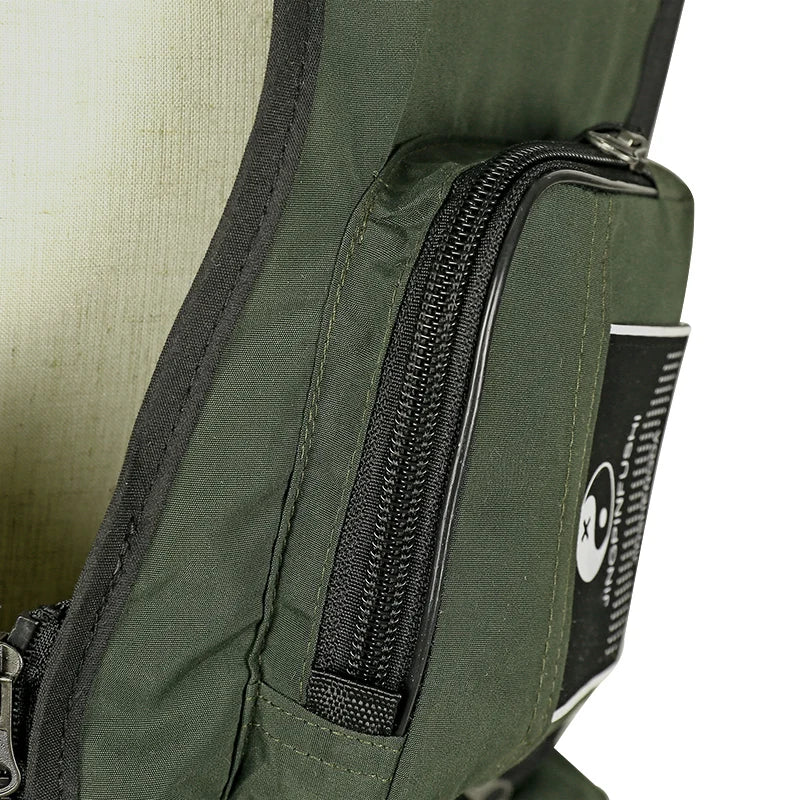 Fishing Vest Detachable Multiple Pockets Breathable Grid Mesh Comfortable Wear-Resisting with Reflective Stripe