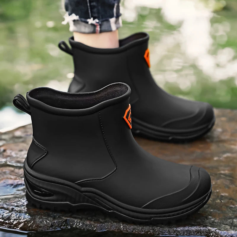 Men's & Woman's Rain Boots Outdoor Wear-Resistant Mountaineering Fishing Non-Slip Short-Tube Waterproof Water Shoes Rain Boots
