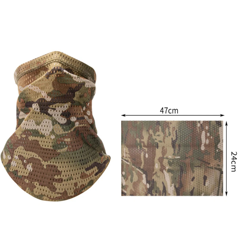 Camouflage Windproof Neck Gaiter Scarf Outdoor Sports Half Face Mask Running Skiing Cycling Bandana Breathable Motorcycle Mask