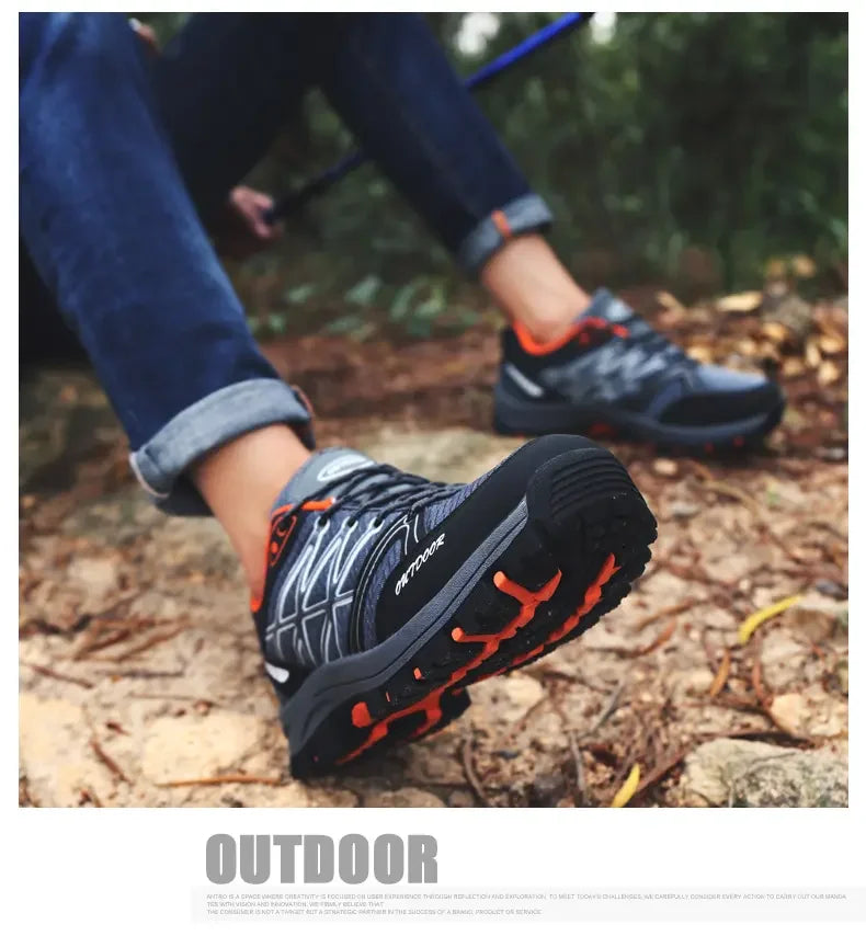 Men's Outdoor Hiking Boots Lightweight Running Shoes Anti Slip and Wear-resistant Rubber Soles Mesh Breathable Sports Shoes 2025