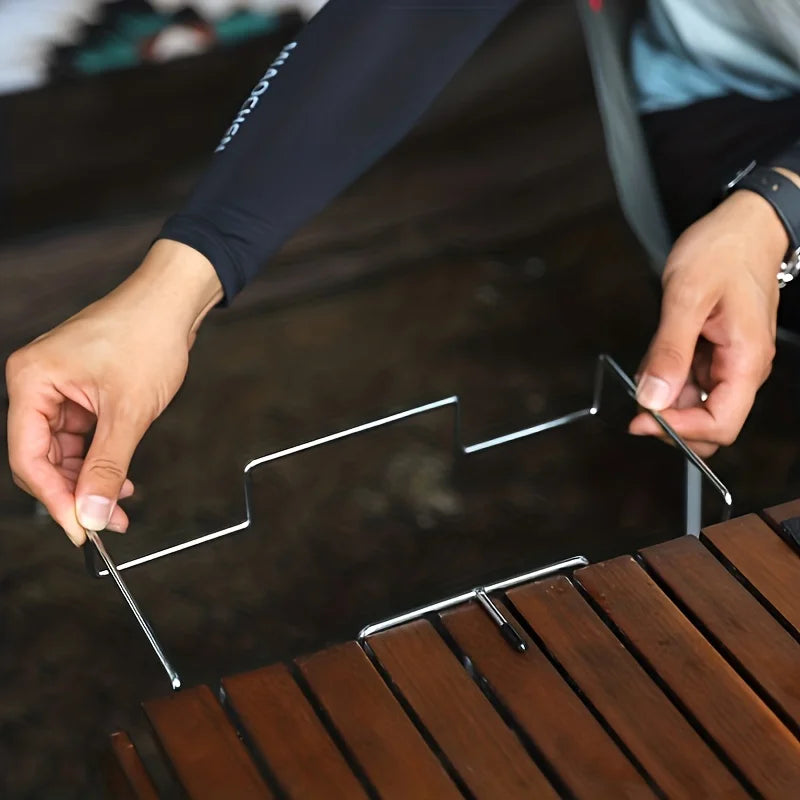 1 outdoor camping garbage bag rack, stainless steel hanging rack, table side rack, camping picnic barbecue hanging rack