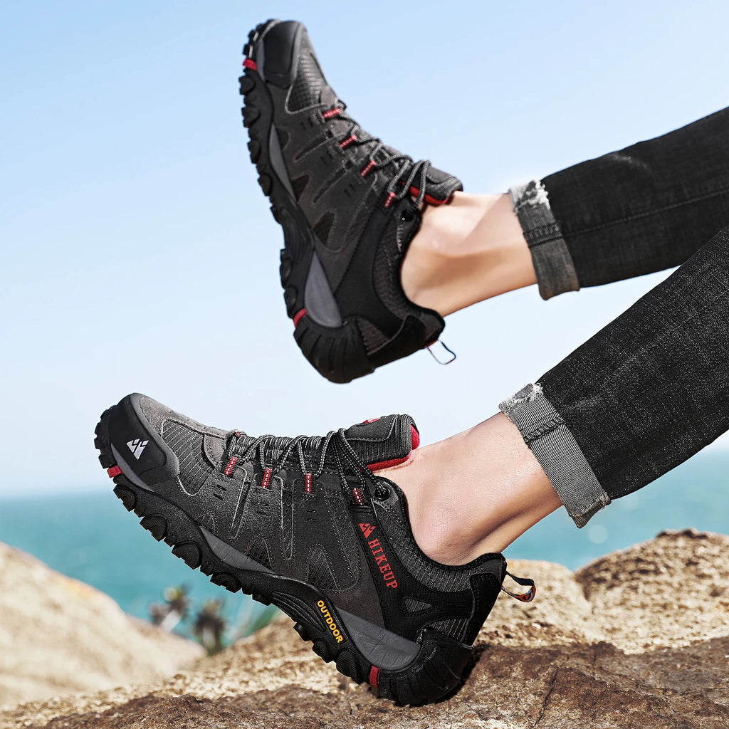 Men's Hiking Shoes Suede Leather Outdoor Shoes Wear-resistant Men Trekking Walking Hunting Tactical Sneakers