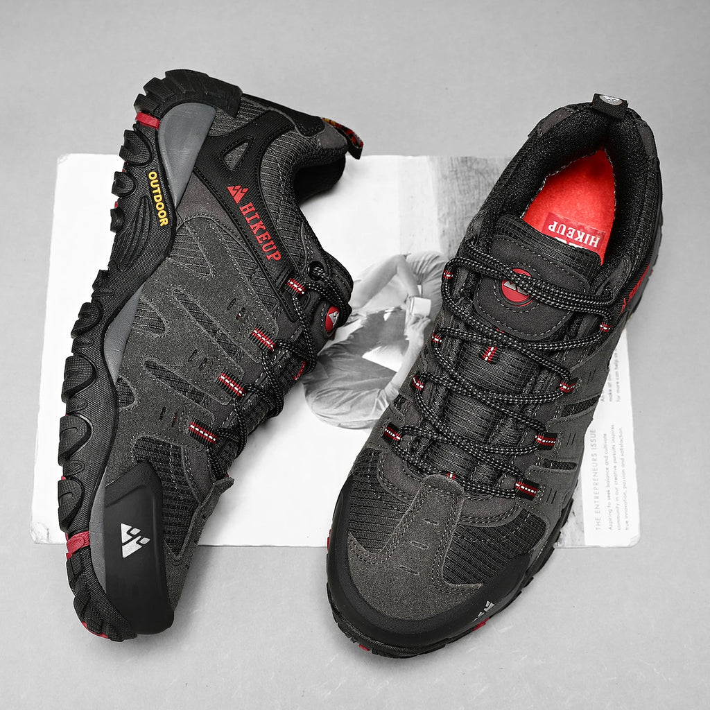 Men's Hiking Shoes Suede Leather Outdoor Shoes Wear-resistant Men Trekking Walking Hunting Tactical Sneakers