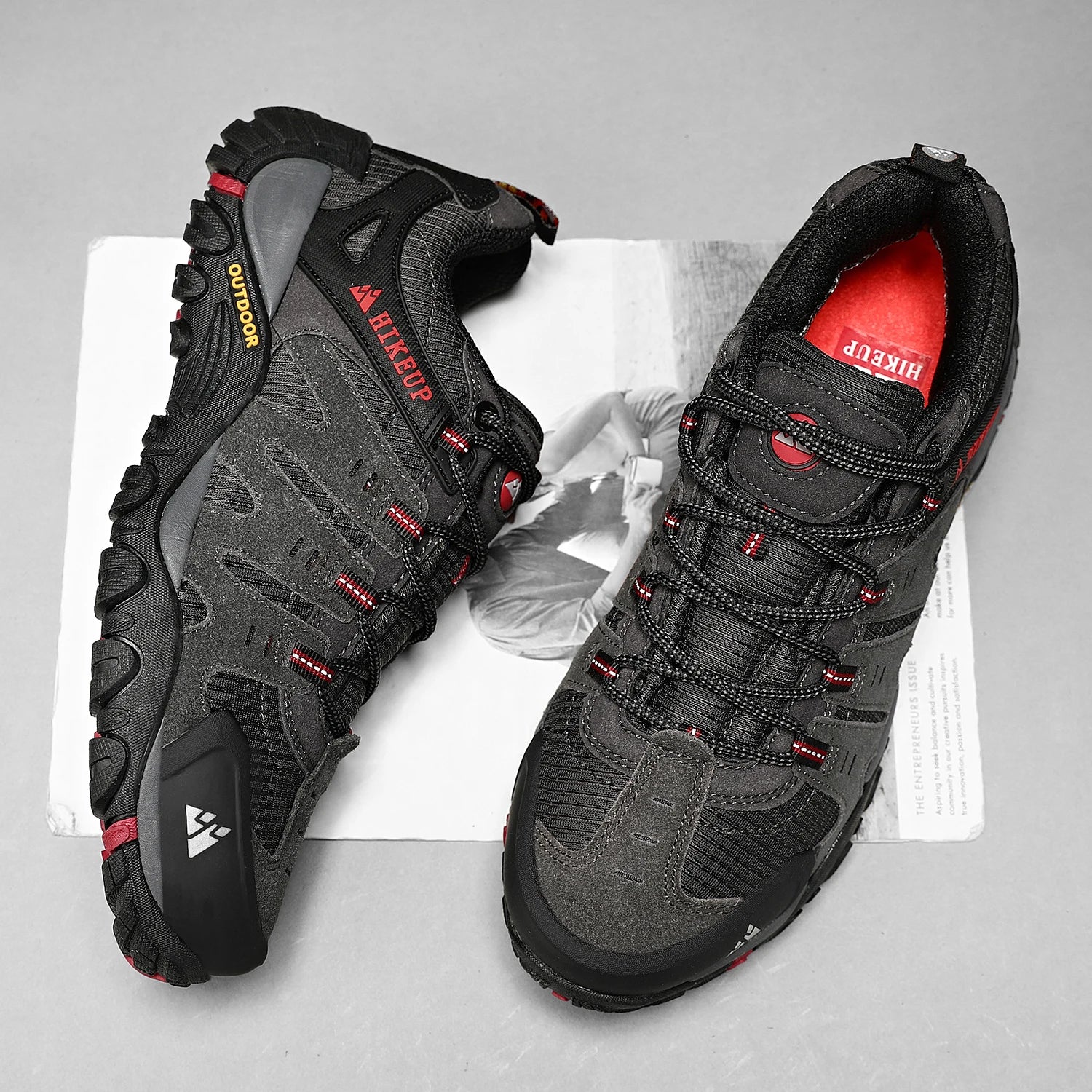 Men's Hiking Shoes Suede Leather Outdoor Shoes Wear-resistant Men Trekking Walking Hunting Tactical Sneakers