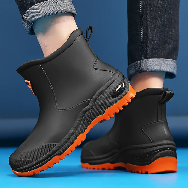 Men's & Woman's Rain Boots Outdoor Wear-Resistant Mountaineering Fishing Non-Slip Short-Tube Waterproof Water Shoes Rain Boots