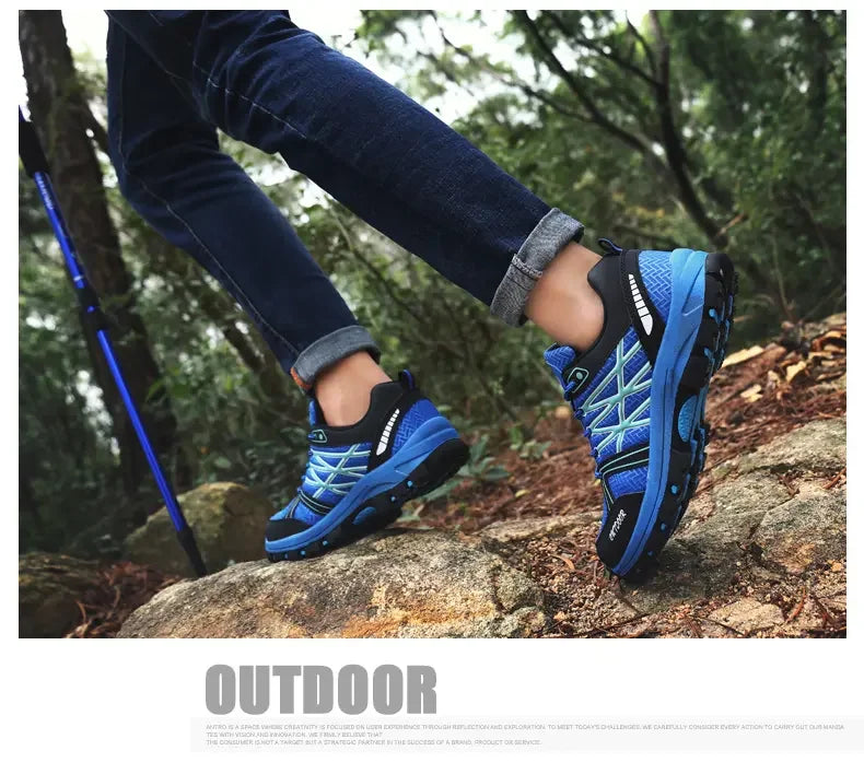 Men's Outdoor Hiking Boots Lightweight Running Shoes Anti Slip and Wear-resistant Rubber Soles Mesh Breathable Sports Shoes 2025