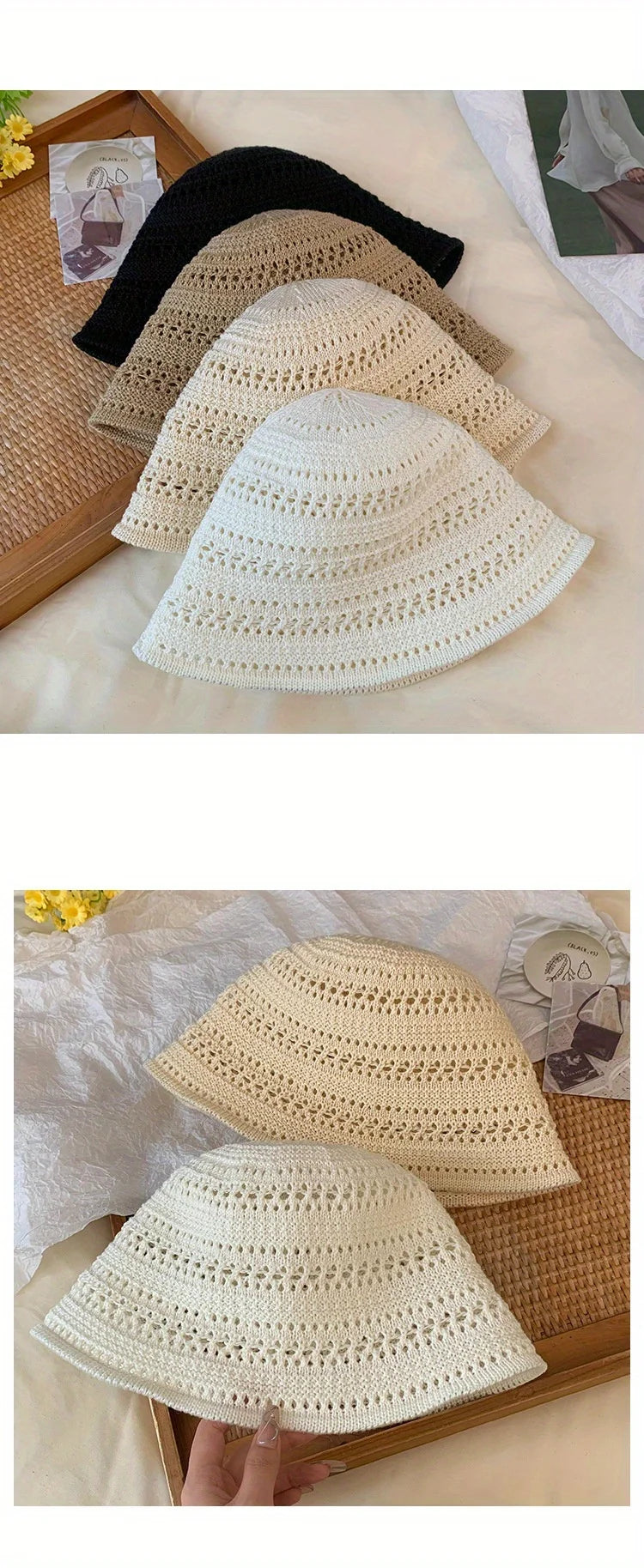 Women's Fashion Fisherman Hat, Breathable Summer Wide Brim Bucket Hat, UV Protection Sun Hat for Beach Travel Camping Hiking
