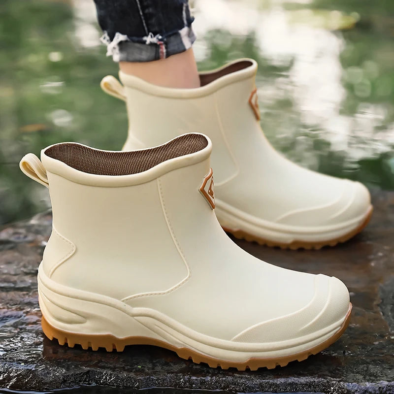 Men's & Woman's Rain Boots Outdoor Wear-Resistant Mountaineering Fishing Non-Slip Short-Tube Waterproof Water Shoes Rain Boots