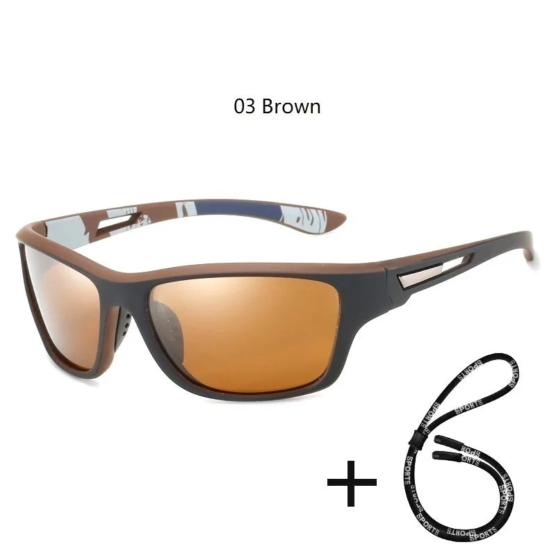 Men's Polarized Fishing Sunglasses With Glasses Chain For Men Women Driving Hiking Sun Glasses Fishing Eyewear