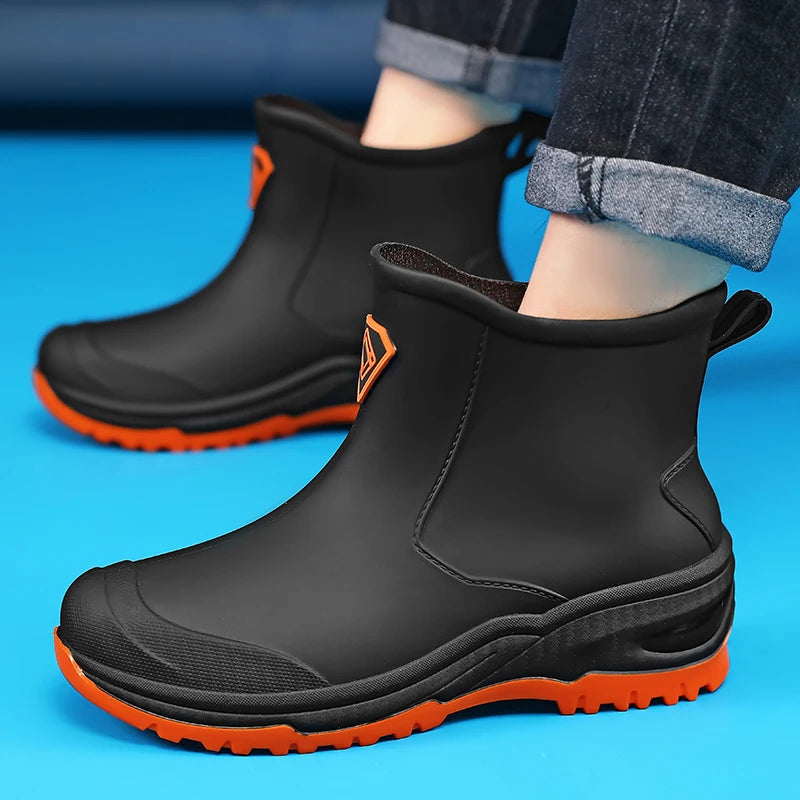 Men's & Woman's Rain Boots Outdoor Wear-Resistant Mountaineering Fishing Non-Slip Short-Tube Waterproof Water Shoes Rain Boots