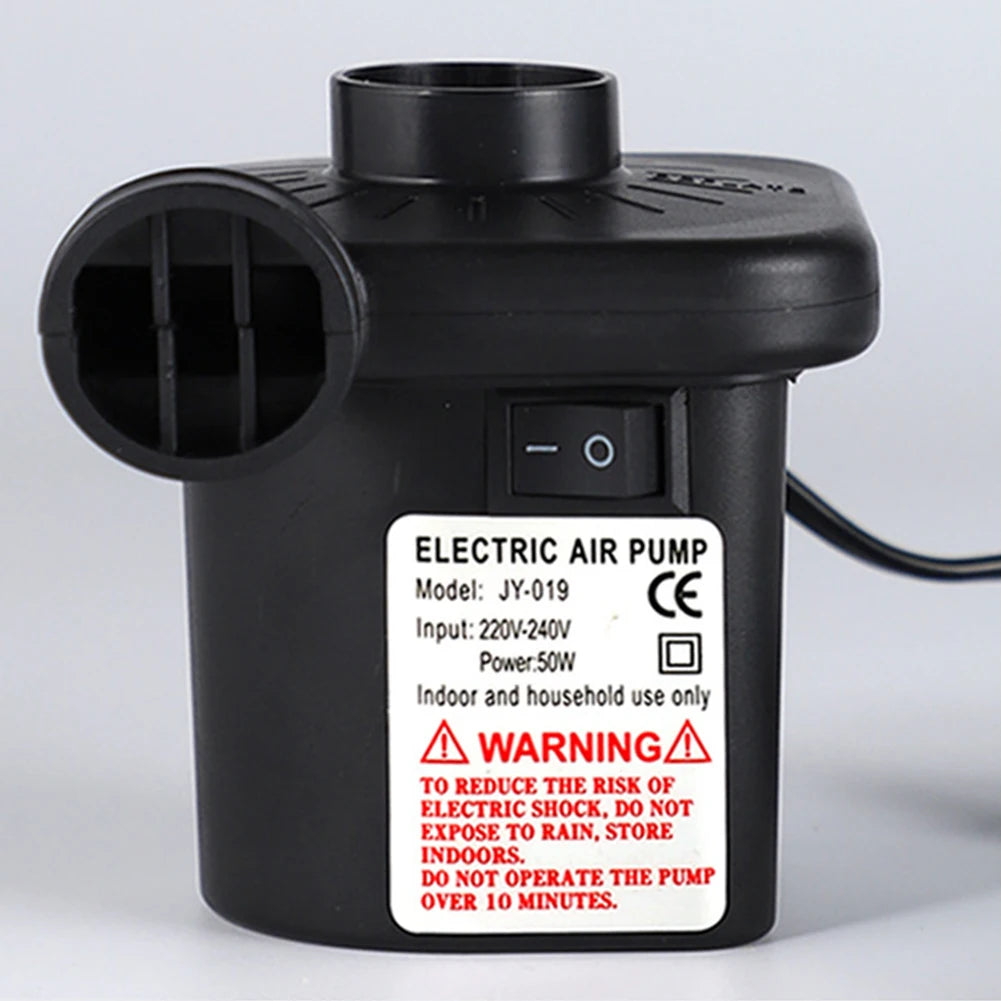 Electric Air Pump with 3 Nozzles Portable Air Mattress Pump Quick-Fill Inflator/Deflator Pumps for Inflatables Air Cushion Bed