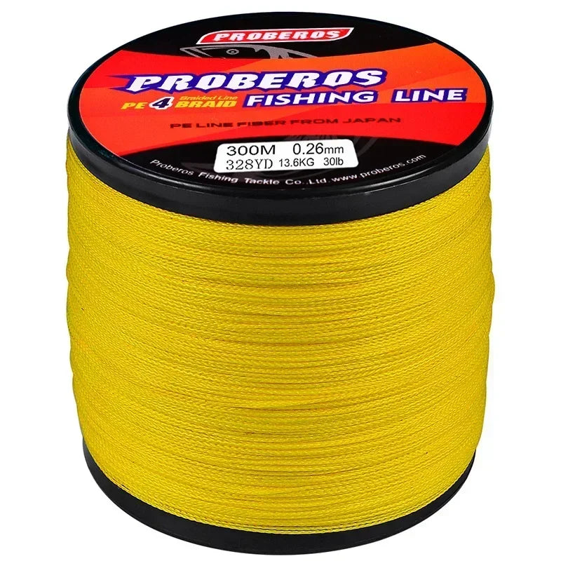 Fishing Line 300M, Durable Dyneema Material, Grey/Yellow/Blue/Green/Red, for Sea Fishing and Rock Fishing Main Line