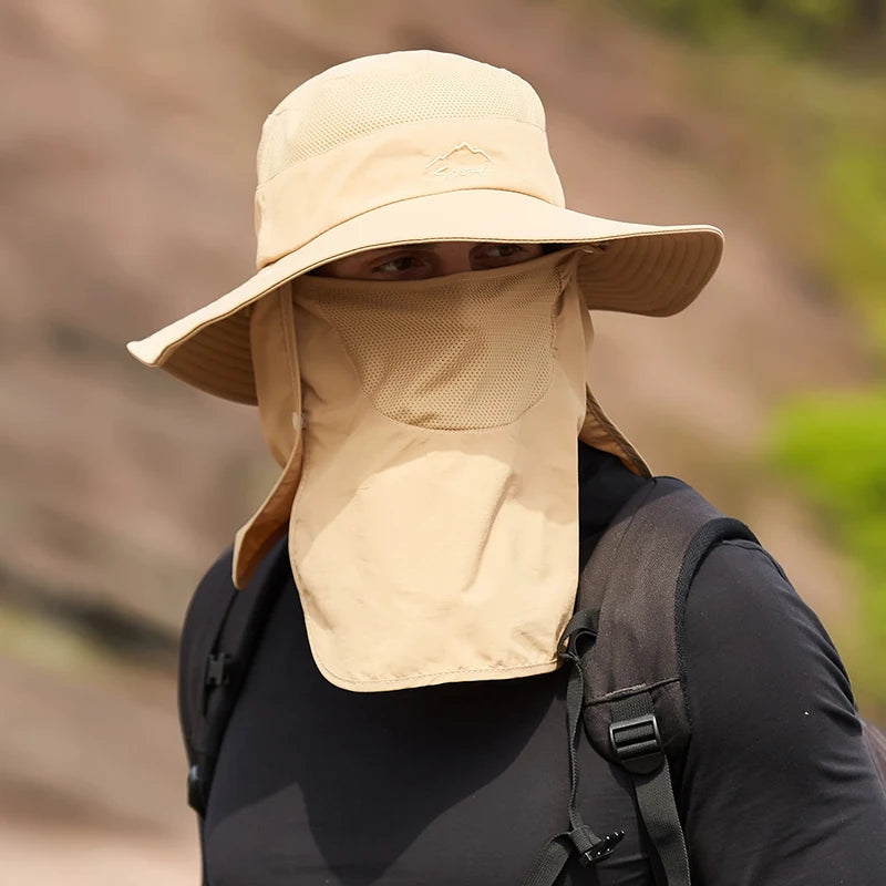 Fisherman's hat, male/womans sun hat, summer outdoor quick drying sun hat, fishing breathable sun hat, female face mask hat