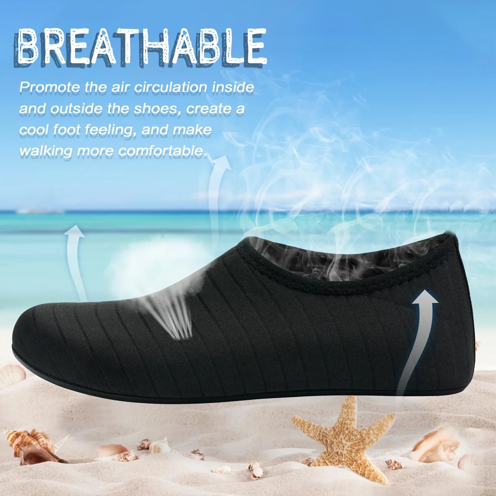 1Pair Water Shoes Women Men Barefoot Socks Anti-Slip Quick-Dry Beach Swim Water Sports Shoes Summer Casual Sports Water Sneakers
