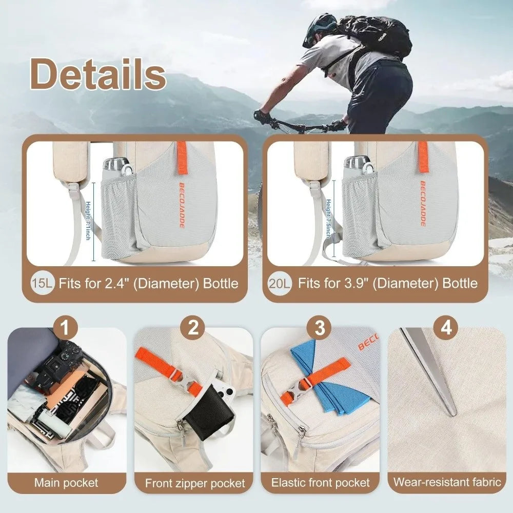 High Quality 15L Hiking Backpack Lightweight Multiple Pockets Small Backpack Foldable Compact Ultralight Hiking Daypack Hiking