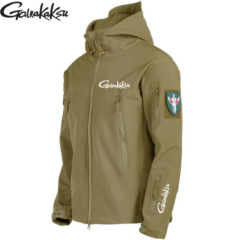 New Fishing Outdoor Jackets Suit Men's Winter Warm Plus Velvet Soft Shell Pants Fishing Ski Mountaineering Clothing Cold Fleece