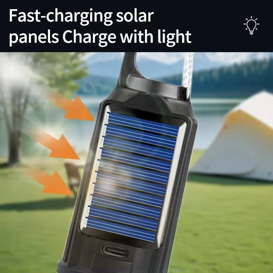 Solar Powered Camping Light Portable Led Camping Light Super Bright Solar Lantern for Emergency Waterproof Rechargeable Tent