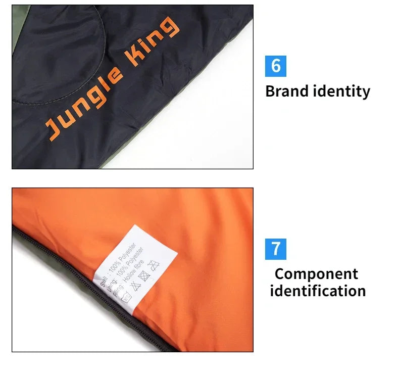 MOUNTAINHIKER JUNGLEKING Camping Sleeping Bag Ultralight Waterproof 4 Season Warm Envelope Sleeping Bags for Outdoor Hiking