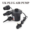 Portable electric air pump with multiple nozzles for quick and easy inflation of air mattresses, pool rafts and inflatable toys