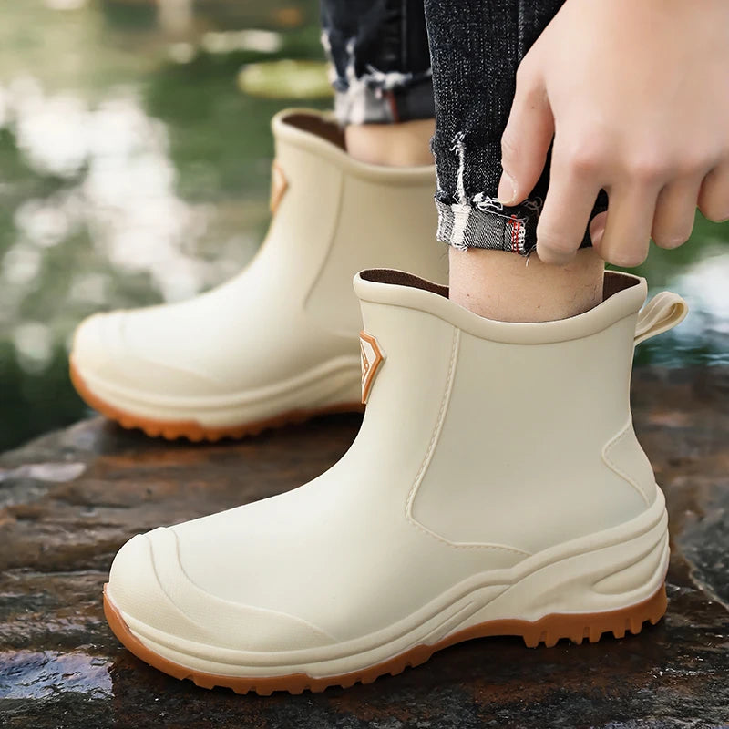 Men's & Woman's Rain Boots Outdoor Wear-Resistant Mountaineering Fishing Non-Slip Short-Tube Waterproof Water Shoes Rain Boots