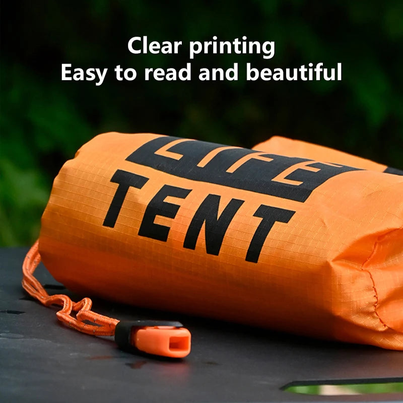 Hot  Outdoor Insulated Emergency Tent Waterproof Emergency Life Saving Insulated Tent Includes Life Whistle Ripstop TentPouch