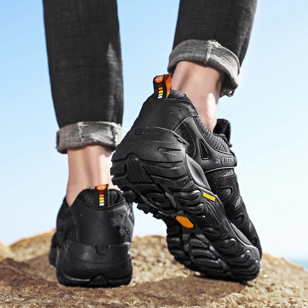 Men's Hiking Shoes Suede Leather Outdoor Shoes Wear-resistant Men Trekking Walking Hunting Tactical Sneakers
