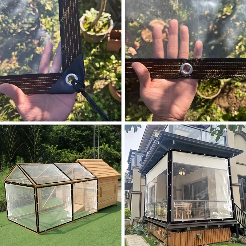 Transparent Tarpaulin 2*7 8 9 3x5x4*6 10 Waterproof Rainproof Tarp Large Cover Greenhouse Camping Garden Plant Sunroom Patio
