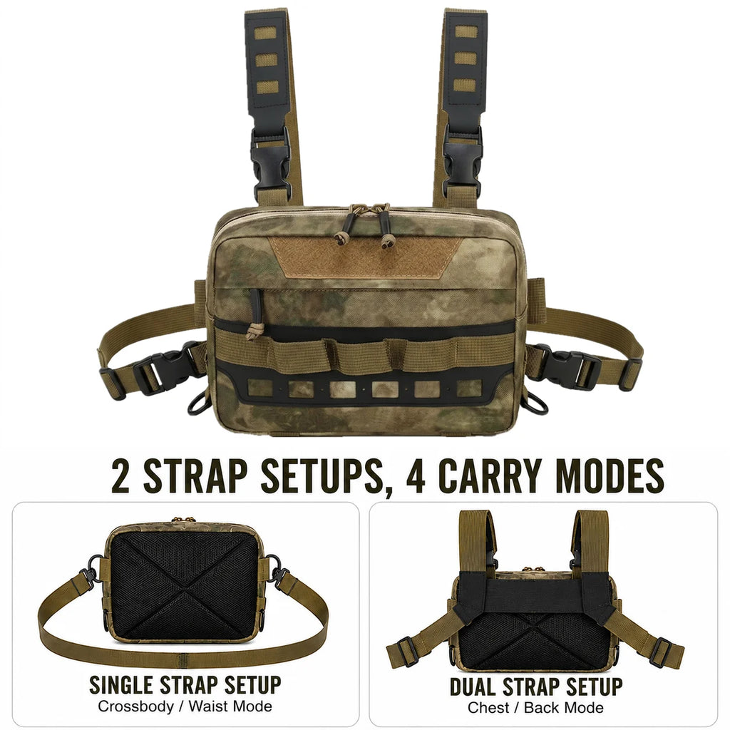 Chest Bag Fishing Waist Bag Fishing Quick Access Lure Fishing Bag Outdoor MOLLE Tackle Bag for Hiking Camping Cycling