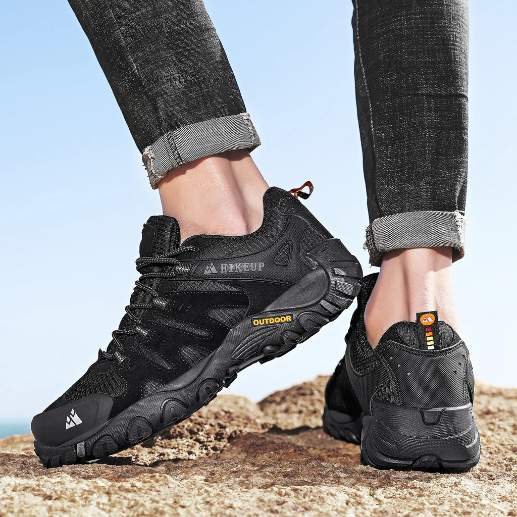 Men's Hiking Shoes Suede Leather Outdoor Shoes Wear-resistant Men Trekking Walking Hunting Tactical Sneakers