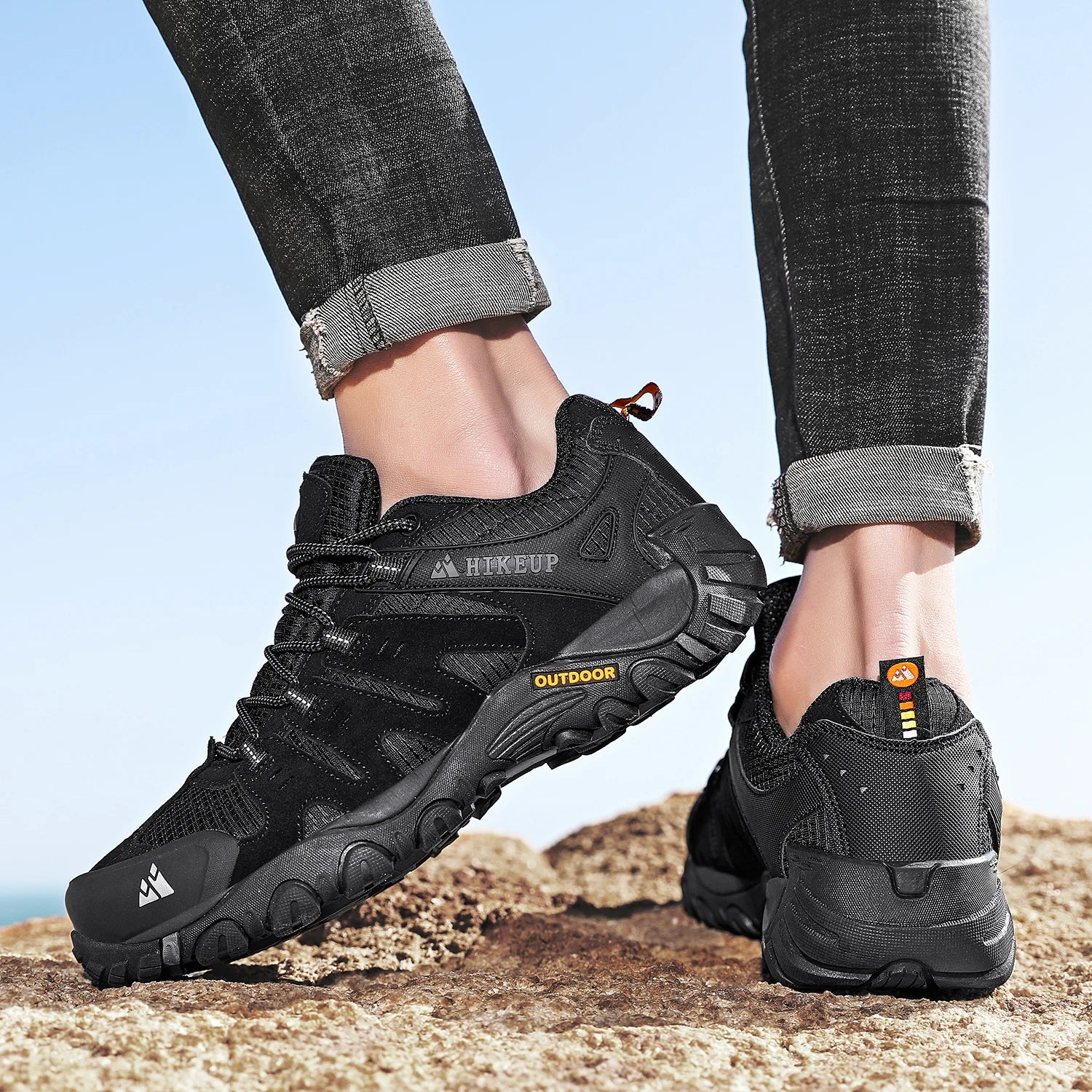 Men's Hiking Shoes Suede Leather Outdoor Shoes Wear-resistant Men Trekking Walking Hunting Tactical Sneakers