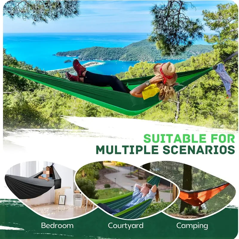 Hammock for Camping Hammocks Gear for The Outdoors Backpacking Survival or Travel Portable Lightweight Parachute Nylon