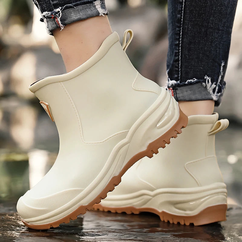 Men's & Woman's Rain Boots Outdoor Wear-Resistant Mountaineering Fishing Non-Slip Short-Tube Waterproof Water Shoes Rain Boots