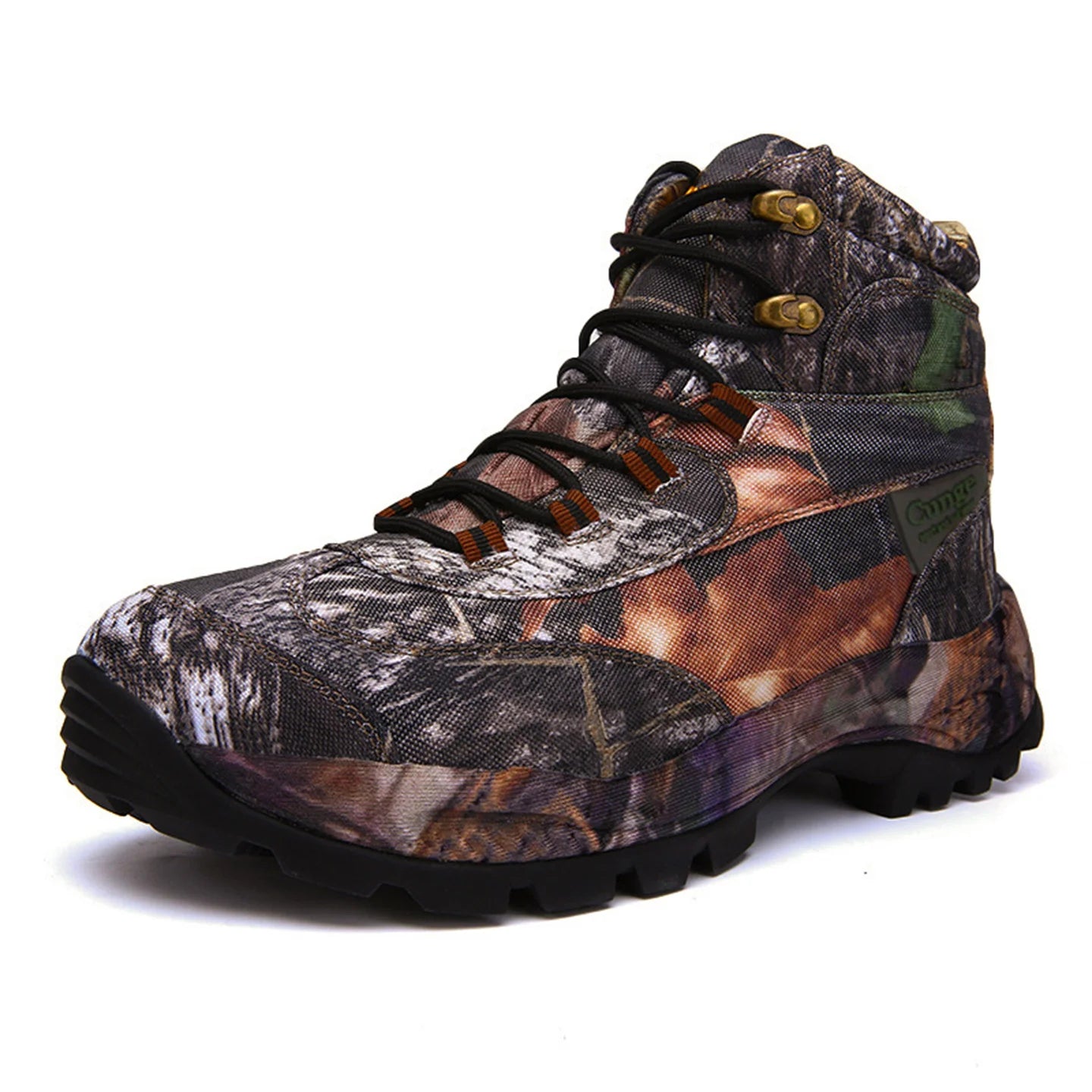 Men's High Top Camouflage Hunting Boots Breathable Tactical Shoes Outdoor Hiking Wear-Resistant Waterproof Mountaineering Boots